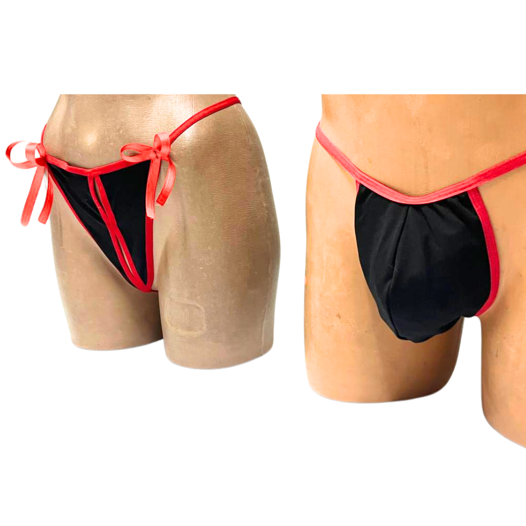 Kalbinle Fantezi Çiftlere Özel Seksi Dalgıç String Takımı TG273215