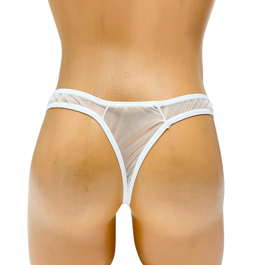 Kalbinle Fantezi Seksi Beyaz Transparan Erkek İç Çamaşırı TG274584