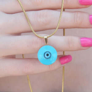 Tegan 316L Çelik Gold Renk Nazar Boncuk Model Kadın Kolye TG27BKO7391