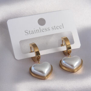 Tegan 316L Çelik Gold Renk Kalp Model Kadın Küpe TG27BKP9714