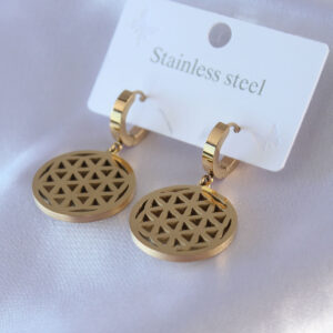 Tegan 316L Çelik Gold Renk Lotus Model Kadın Küpe TG27BKP7680