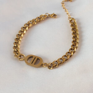 Tegan 316L Çelik Gold Renk Zincir Model Kadın Bileklik TG27BB5453