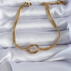 Tegan 316L Çelik Gold Renk Düğüm Model Kadın Bileklik TG27BB5584