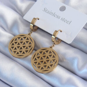 Tegan 316L Çelik Gold Renk Lotus Model Kadın Küpe TG27BKP8026
