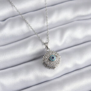 Tegan 316L Çelik Gold Renk Zirkon Taşlı Göz Model Kadın Kolye TG27BKO9404