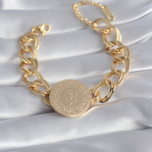 Tegan 316L Çelik Gold Renk Tam Altın Model Samanyolu Kadın Bileklik TG27BB5866