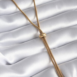 Tegan 316L Çelik Gold Renk Tüp Zincir Asansör Model Kadın Kolye TG27BKO8286