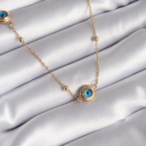 Tegan 316L Çelik Gold Renk Nazar Boncuk Model Kadın Kolye TG27BKO8340