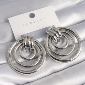 Tegan Pirinç Gümüş Renk Halka Model Kadın Küpe TG27BKP8716