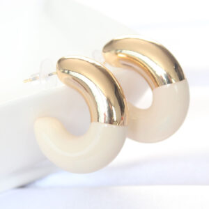 Tegan CCB Krem Gold Çift Renk Küpe TG27BKP8870