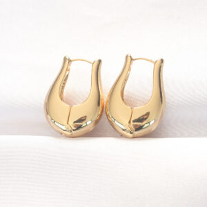 Tegan Pirinç Gold Renk Bombeli Küpe TG27BKP8878