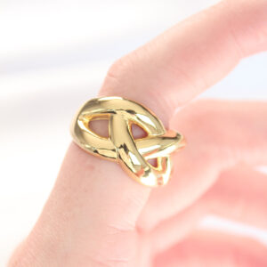 Tegan Düğüm Model Gold Renk Ayarlanabilir Yüzük TG27BYK3126