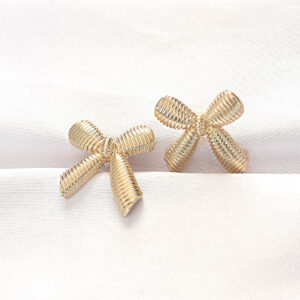 Tegan Pirinç Gold Renk Fiyonk Küpe TG27BKP8944