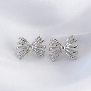 Tegan Pirinç Gümüş Renk Fiyonk Küpe TG27BKP8945