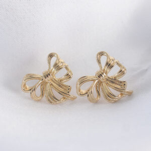 Tegan Pirinç Gold Renk Fiyonk Küpe TG27BKP8944