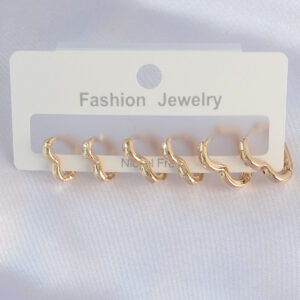 Tegan Pirinç Gold Renk Kalp Model Küpe Seti TG27BKP8992