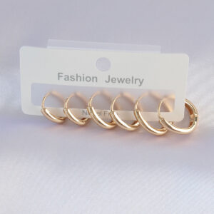 Tegan Pirinç Gold Renk Oval Küpe Seti TG27BKP9002