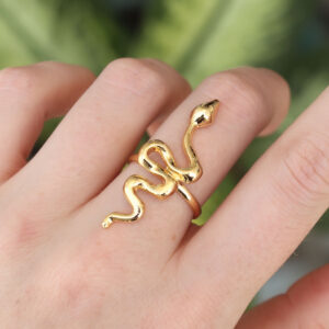 Tegan Pirinç Gold Renk Ayarlanabilir Yılan Yüzük TG27BYK3164