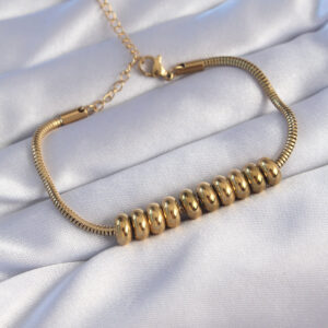 Tegan 316L Çelik Gold Renk Oval Figürlü Bileklik TG27BB6096