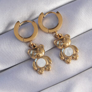 Tegan 316L Çelik Gold Renk Teddy Model Küpe TG27BKP9018