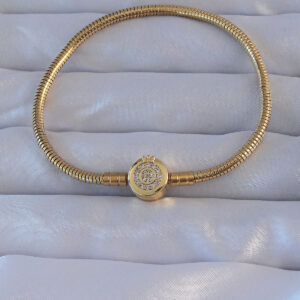 Tegan Pirinç Gold Renk Zirkon Taşlı Charm Bileklik TG27BB6220