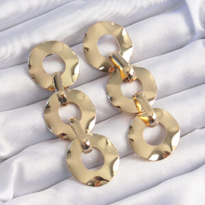 Tegan Pirinç Gold Renk Oval Ayna Model Sallantılı Küpe TG27BKP9250
