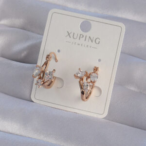 Tegan XUPİNG Rose Renk Zirkon Taşlı Halka Küpe TG27BKP9358