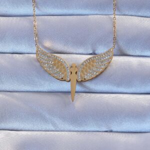 Tegan 316L Çelik Altın Renk Zirkon Taşlı Mikail Kolye TG27BKO9265