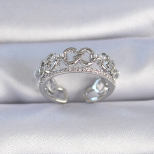 Tegan Pirinç Gümüş Renk Zirkon Taşlı İnci Detay Kadın Yüzük TG27BYK3337