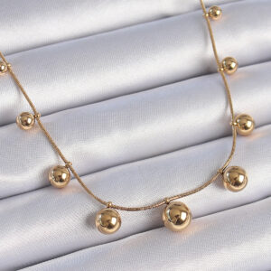 Tegan 316L Çelik Gold Renk Top Model Kadın Kolye TG27BKO9344