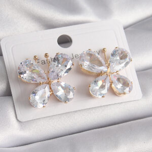 Tegan Pirinç Gold Renk Zirkon Taşlı Kelebek Model Kadın Küpe TG27BKP11248