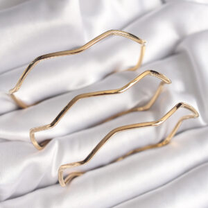 Tegan 316L Çelik Gold Renk 65 mm Zikzak Model Ajda Bilezik TG27BB6474
