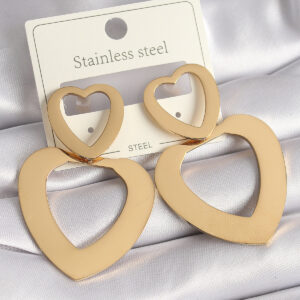 Tegan 316L Çelik Gold Renk Kalp Model Kadın Küpe TG27BKP9714