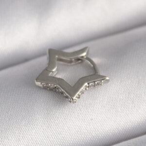 Tegan 316L Çelik Gümüş Renk Zirkon Taş Detay Yıldız Model Tragus Piercing TG27PR1313