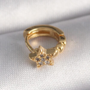 Tegan 316L Çelik Gold Renk Zirkon Taşlı Yıldız Model Tragus Piercing TG27PR1332