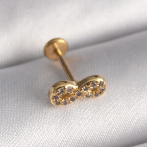 Tegan 316L Çelik Gold Renk Zirkon Taşlı Sonsuzluk Model Tragus Piercing TG27PR1344