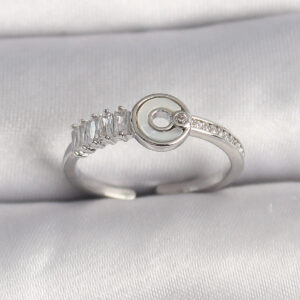 Tegan Pirinç Gümüş Renk Zirkon Taşlı Ayarlanabilir Kadın Yüzük TG27BYK3562