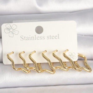 Tegan 316L Çelik Gold Renk Yıldız Model Kadın Küpe Seti TG27BKP10352