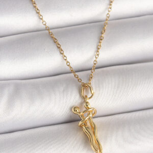 Tegan 316L Çelik Gold Renk Zincir Sarılma Model Kadın Kolye TG27BKO9976