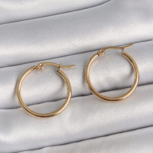 Tegan 316 Çelik Gold Renk 22mm Kadın Halka Model Kadın Küpe TG27BKP10507