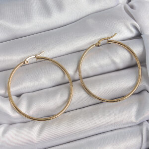Tegan 316 Çelik Gold Renk 43 mm Halka Model Kadın Küpe TG27BKP10510