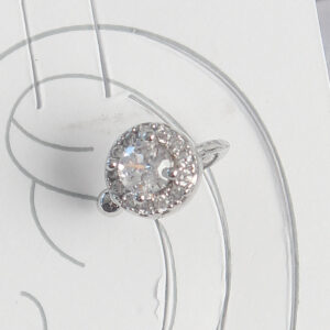 Tegan Pirinç Gümüş Renk Zirkon Taşlı Kadın Kıkırdak Model Küpe TG27BKP10559