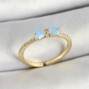 Tegan Pirinç Fiyonk Figürlü Zirkon Taşlı Gold Renk Ayarlanabilir Kadın Yüzük TG27BYK3773