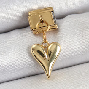 Tegan 316L Çelik Sallantılı Kalp Model Gold Renk Nomination Charm TG27BC1399