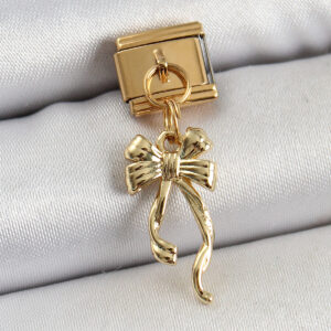 Tegan 316L Çelik Sallantılı Uzun Fiyonk Model Gold Renk Nomination Charm TG27BC1403