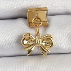 Tegan 316L Çelik Sallantılı Fiyonk Model Gold Renk Nomination Charm TG27BC1412