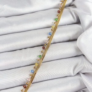 Tegan 316L Çelik Gold Renk Karışık Renkli Kristal Taşlı Kadın Bileklik TG27BB7090