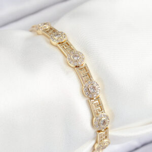 Tegan Pirinç Greg Model Zirkon Taşlı Gold Renk VİP Seri Kadın Bileklik TG27BB7203