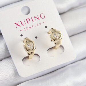 Tegan Xuping Zirkon Taşlı Kalp Model Gold Renk Kadın Küpe TG27BKP10840
