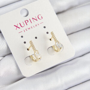 Tegan Xuping Zirkon Taşlı I Model Gold Renk Kadın Küpe TG27BKP10842